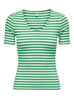 JACQUELINE DE YONG Tee Shirt Fransiska -Élégance Soldes 15253481 cloud dancer stripe jacqueline de yong 3 2