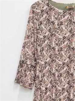 Robe Courte Plissee Cygne -Élégance Soldes 24018 papillon kaki glossy 2