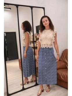 Jupe Malko -Élégance Soldes m810 bleu in april 2