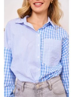 Chemise Coconut -Élégance Soldes zp289 bleu kilky 2