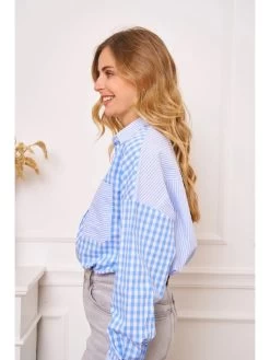 Chemise Coconut -Élégance Soldes zp289 bleu kilky 3