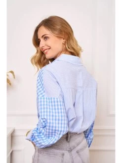 Chemise Coconut -Élégance Soldes zp289 bleu kilky 4