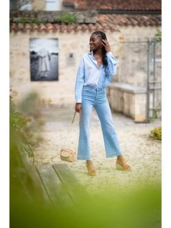 Chemise Coconut -Élégance Soldes zp289 bleu kilky 5