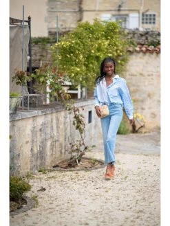 Chemise Coconut -Élégance Soldes zp289 bleu kilky 6